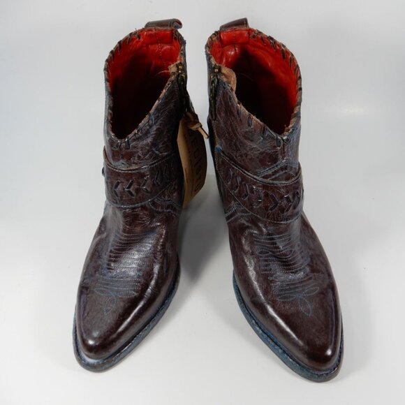 BED STU Tania Ankle Harness BOOTS Size 9.5 Leather Teak Rustic Western NEW $295 - Picture 15 of 16